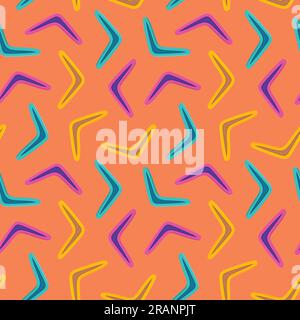motif vif sans couture avec des boomerangs colorés, idéal pour l'emballage, le textile, le papier peint, l'illustration vectorielle de carte de voeux Illustration de Vecteur