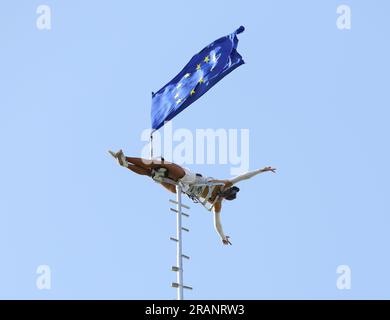 Strausberg, Allemagne. 02 juillet 2023. Märkisch Oderland : la photo montre Sophie, artiste de l'exposition Falko Traber au Kulturpark à Strausberg (photo de Simone Kuhlmey/Pacific Press/Sipa USA) crédit : SIPA USA/Alamy Live News Banque D'Images