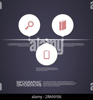 Conception infographique circulaire minimale avec texte et icônes Illustration de Vecteur