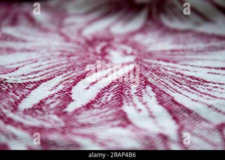 Fond texturé en maille de tissu ramassé en détail, gros plan Banque D'Images