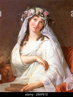 Une Vierge vestale couronnée de fleurs 1783 par Jacques-Louis David Banque D'Images