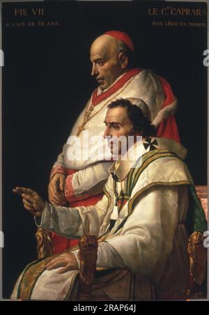 Pape Pie VII avec le cardinal Caprara 1805 par Jacques-Louis David Banque D'Images