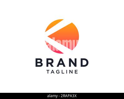 Lettre initiale du logo K. Élément de modèle de conception de logo de marquage vectoriel de ligne plate Illustration de Vecteur