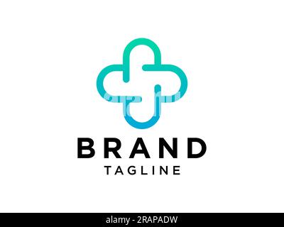 Logo Cross Line Medical symbole Santé icône pharmacie. Elément de modèle de conception de logo vectoriel plat. Illustration de Vecteur