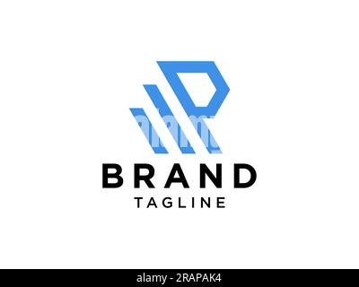 Logo lettre R initiale. Bleu lumineux géométrique Origami flèches style isolé sur fond blanc. Utilisable pour les Logos d'affaires, d'immobilier et de bâtiment. F Illustration de Vecteur