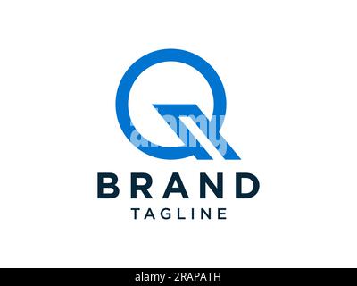 Lettre initiale circulaire abstraite Q logo. Style linéaire bleu. Utilisable pour les logos d'entreprise et de technologie. Elément de modèle de conception de logo vectoriel plat Illustration de Vecteur