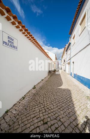 rue dans le centre de Ericeira village Mafra Portugal Banque D'Images