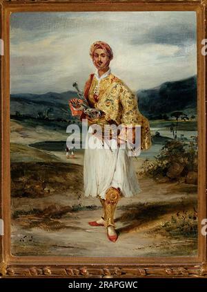 Le comte Demetrius de Palatiano dans le Costume Suliot 1827 par Eugène Delacroix Banque D'Images