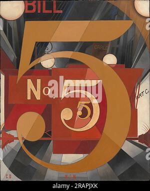 J'ai vu la figure 5 dans Gold (William Carlos Williams) 1928 par Charles Demuth Banque D'Images