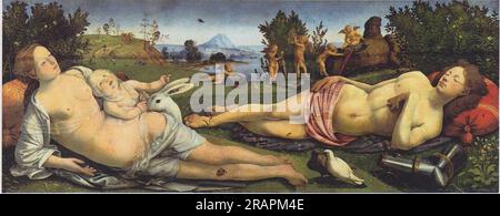 Vénus, Mars et Cupidon 1505 de Piero di Cosimo Banque D'Images