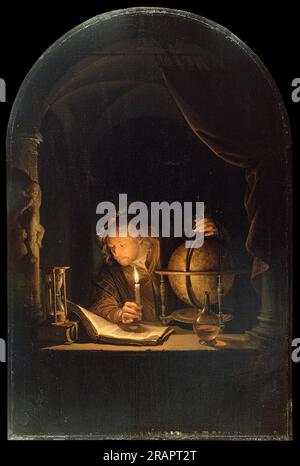 Astronome par Candlelight 1665 par Gerrit Dou Banque D'Images