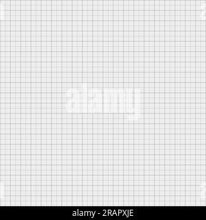 Vector Millimeter Grid Paper, motif sans couture graphique carré décoratif pour papier d'emballage, motif de papier grille millimétrique gris sur fond blanc, re Illustration de Vecteur