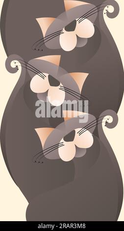 illustration vectorielle abstraite de chats mignons Illustration de Vecteur