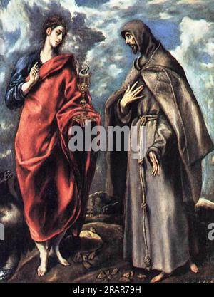 St. Jean l'Evangéliste et Saint François c.1608 ; Espagne par El Greco Banque D'Images