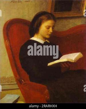 Le lecteur (Marie Fantin Latour, la sœur de l'artiste) 1861 par Henri Fantin-Latour Banque D'Images
