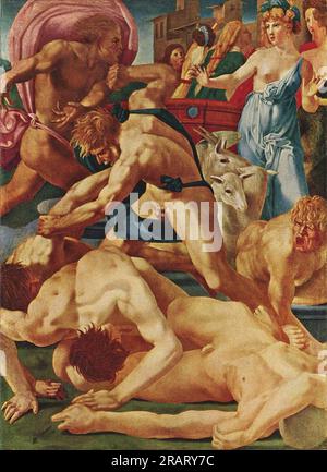 Moïse défendant les filles de Jethro 1523 par Rosso Fiorentino Banque D'Images