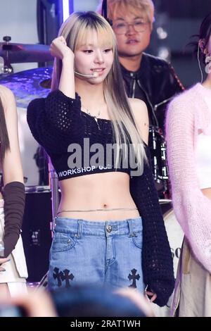 New York, États-Unis. 05 juillet 2023. Chaeyoung de Twice se produit sur le 'Today' Show de NBC au Rockefeller Center à New York, NY le 5 juillet 2023. (Photo par Efren Landaos/Sipa USA) crédit : SIPA USA/Alamy Live News Banque D'Images