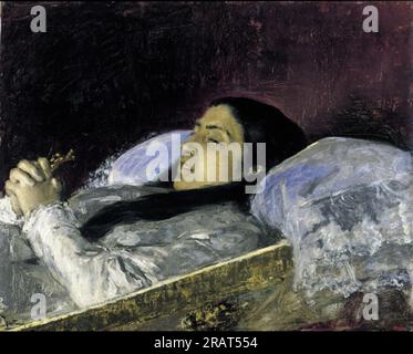 Miss Del Castillo sur son lit de mort 1871 par Marià Fortuny Banque D'Images