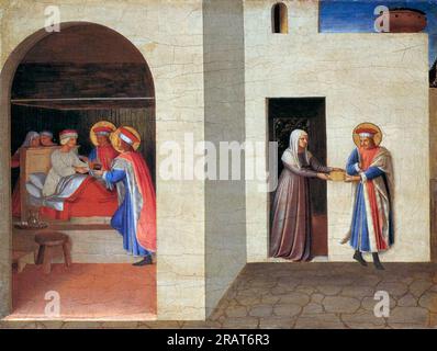 La guérison de Palladia par Saint Cosmas et Saint Damian 1440 par FRA Angelico Banque D'Images