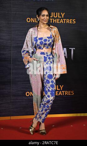 Mumbai, Inde. 05 juillet 2023. La mannequin et actrice indienne Dipannita Sharma pose pour une photo après une conférence de presse de son prochain film 'Neeyat' à Mumbai. Le film sortira en salle le 7 juillet 2023. Crédit : SOPA Images Limited/Alamy Live News Banque D'Images