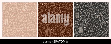 Motif coloré avec Sweets.Vector Print SET Illustration de Vecteur