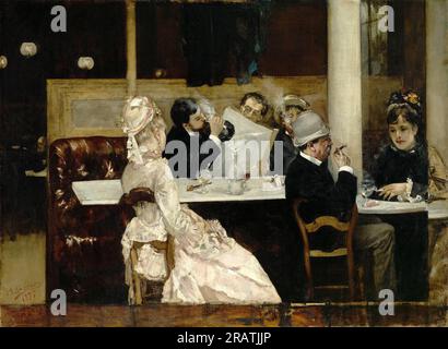 Scène café à Paris par Henri Gervex Banque D'Images