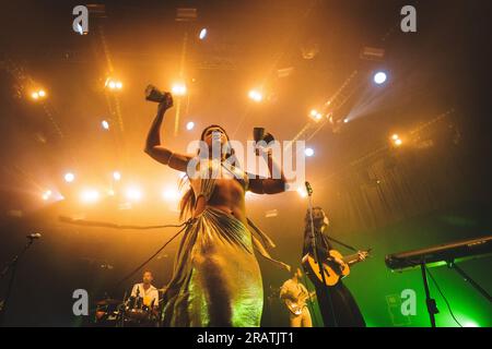 Roskilde, Danemark. 28 juin 2023. Le groupe brésilien Bala Desejo donne un concert live lors du festival de musique danois Roskilde Festival 2023 à Roskilde. (Crédit photo : Gonzales photo - Peter Troest). Banque D'Images