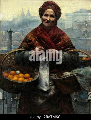 Femme juive vendant des oranges 1881 par Aleksander Gierymski Banque D'Images