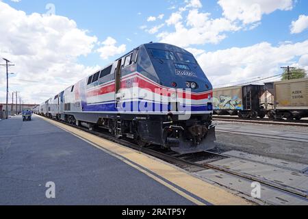 Train de passagers AMTRAK à la gare d'El Paso, TX Banque D'Images