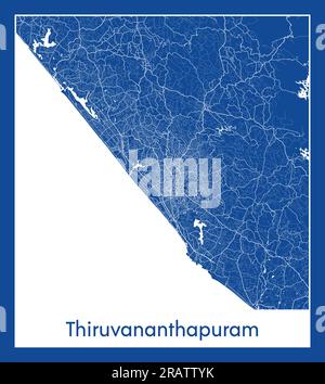 Thiruvananthapuram Inde Asia City carte bleu illustration vectorielle Illustration de Vecteur