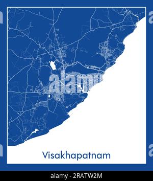 Visakhapatnam Inde Asia City carte bleu illustration vectorielle Illustration de Vecteur