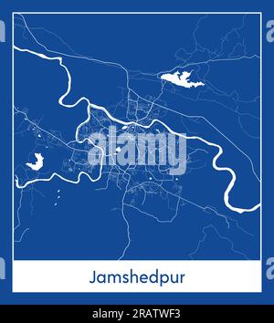 Jamshedpur Inde Asia City carte bleu illustration vectorielle Illustration de Vecteur