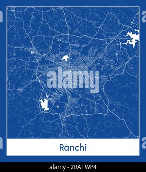 Ranchi India Asia City carte bleu illustration vectorielle Illustration de Vecteur