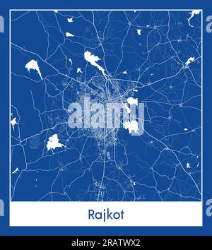 Rajkot Inde Asia City carte bleu illustration vectorielle Illustration de Vecteur