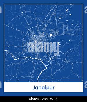 Jabalpur Inde Asia City carte bleu illustration vectorielle Illustration de Vecteur