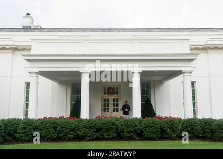 Washington, États-Unis. 05 juillet 2023. L'aile ouest de la Maison Blanche à Washington, DC, photographiée le mercredi 5 juillet 2023. Crédit : Chris Kleponis/Pool via CNP crédit : Abaca Press/Alamy Live News Banque D'Images