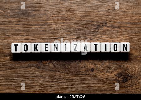Tokenization - concept de mot sur les blocs de construction, le texte Banque D'Images