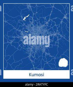 Kumasi Ghana Africa City carte bleu illustration vectorielle Illustration de Vecteur