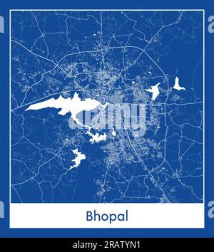 Bhopal Inde Asia City carte bleu illustration vectorielle Illustration de Vecteur