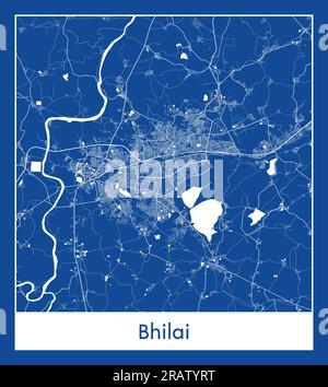 Bhilai Inde Asia City carte bleu illustration vectorielle Illustration de Vecteur