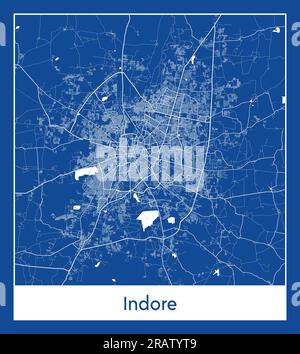 Indore Inde Asia City carte bleu illustration vectorielle Illustration de Vecteur