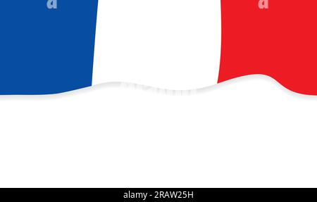Drapeau ondulé de France sur fond blanc - illustration vectorielle Illustration de Vecteur