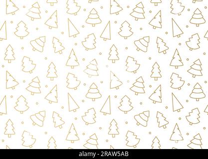 motif sans couture d'arbres de noël dorés - illustration vectorielle Illustration de Vecteur
