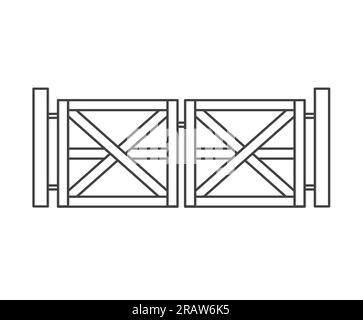 porte de ferme en bois- illustration vectorielle Illustration de Vecteur