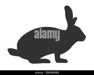 icône de silhouette de lapin noir - illustration vectorielle Illustration de Vecteur