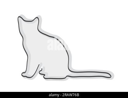 illustration vectorielle d'icône de chat d'une ligne continue Illustration de Vecteur