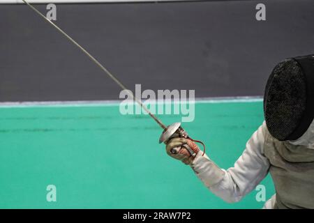 San Salvador, El Salvador. 05 juillet 2023. Juliana Pineda de Colombie affronte Ariana Fuentes du Salvador lors des Jeux latino-américains et Caraïbes à San Salvador. Crédit : SOPA Images Limited/Alamy Live News Banque D'Images