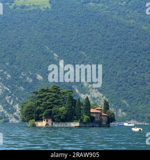 Lac d'Iseo. Île d'Isola di San Paolo. Lago d'Iseo, Iseosee, Italie Banque D'Images