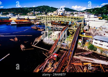 Image aérienne de Powell River, C.-B., Canada Banque D'Images