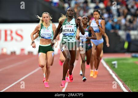 Mary Moraa (KEN) remporte le 800m féminin en 1:57,43 lors de l'Athletiissima, vendredi 30 juin 2023, à Lausanne, Suisse. (Jiro Mochizuki/image du sport) Banque D'Images